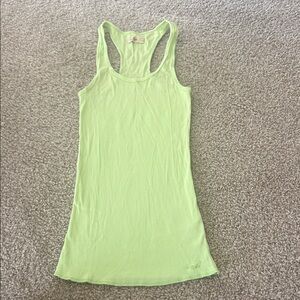 Hollister Women’s Light Lime Green Razor Back Tank Top Size Small